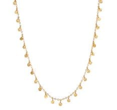 Hammered Round Disc necklace, Brass with 22k gold plated necklace for women, Handmade jewelry